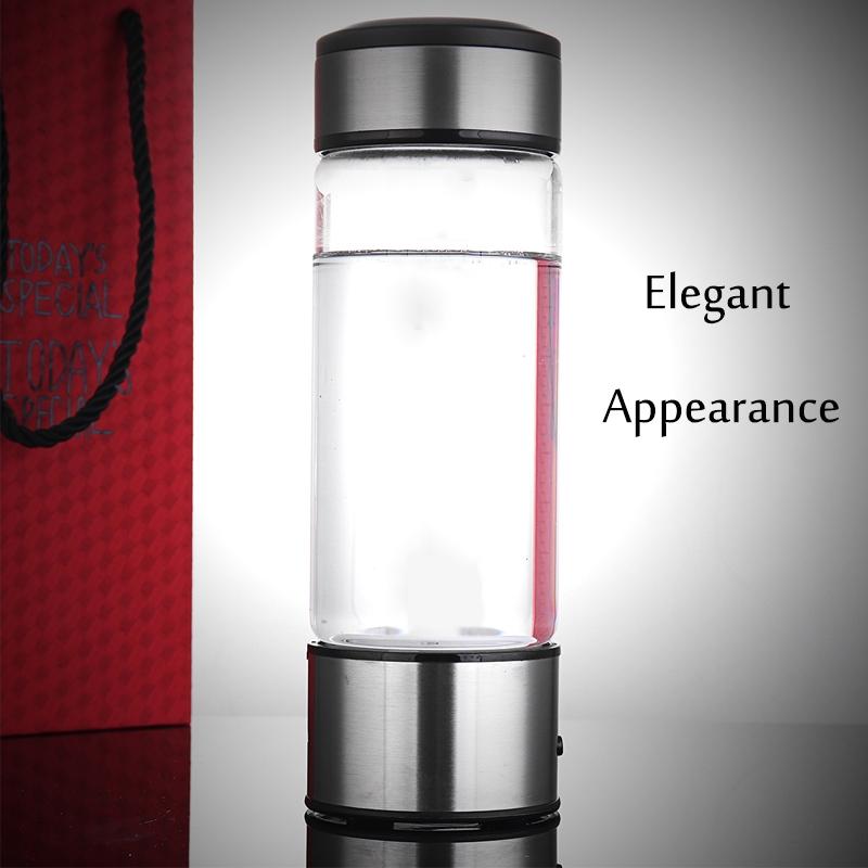 USB Portable Rich Water Ionizer Generator Purifier Transparent Antioxidant Energy Cup Water Ionizer Generator 450ml New