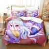 New 3D Printing Kawaii Girls Bedding No Game No Life Bedding Set Cartoon Anime three-piece Set Adult Kid Bedroom Duvet cover Set