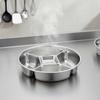 Edelstahl geteilte Teller 5 Fächer Lebensmittel Tablett HeavyDuty Metall Portionskontrolle für Zuhause