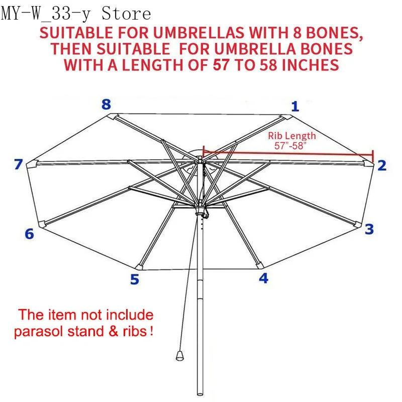 6 Ribs/8 Ribs Parasol Parasol Replacement Cloth Outdoor Patio Garden Banana Umbrella Cover Waterproof Sunshade Canopy