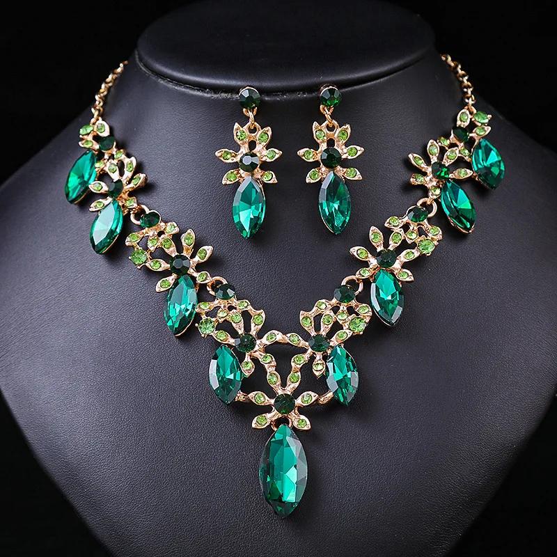 Accessories Retro Necklace Set Women's Luxury Crystal Banquet Dress Accessories