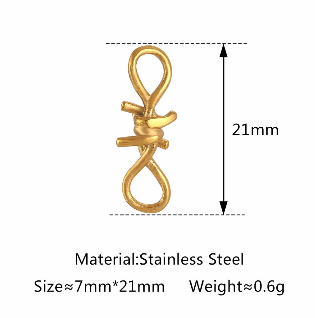3PCS Cute Tulip Flower/Bow/Four Leaf Clover Charms for Jewelry Making Stainless Steel Star Pendant DIY Bracelet Necklace Earring