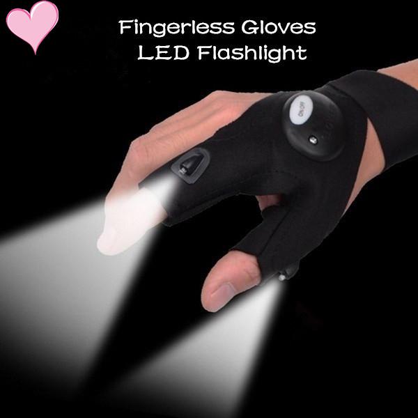 Night Fishing Glove with LED Lights Rescue Tools Gear Flashlight Boat