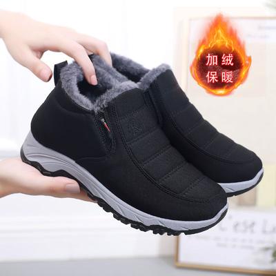 2025 Winter Old Beijing Cotton Shoes Women's Velvet Thickened Warm Snow Boots Middle-aged and Elderly Men and Women the Same Couple Cotton Shoes