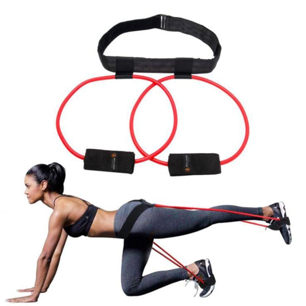 Non-Slip Strength Bands Padded Cuffs Booty Belt Portable Exercise Cord Fitness