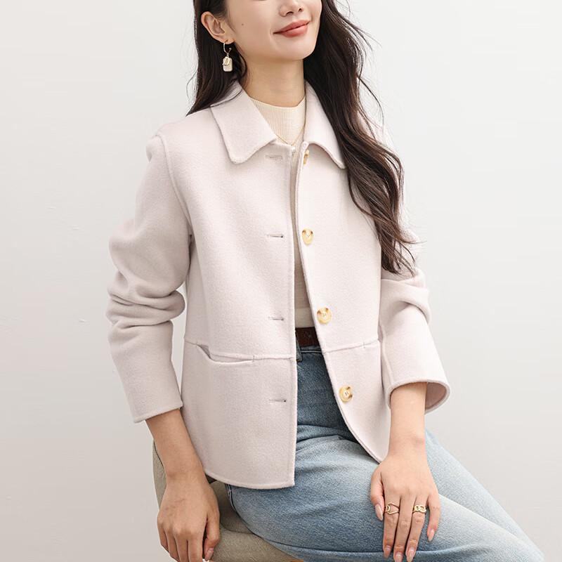 Fanzhen Women's 100% Wool Short Overcoat