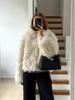 European and American Women's Fashion Faux Fur Turn-Down Collar Long Sleeve Autumn/Winter Coat