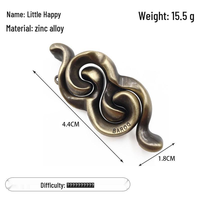 Zinc Alloy Kongming Puzzle Lock: Disentanglement Ring Educational Toy