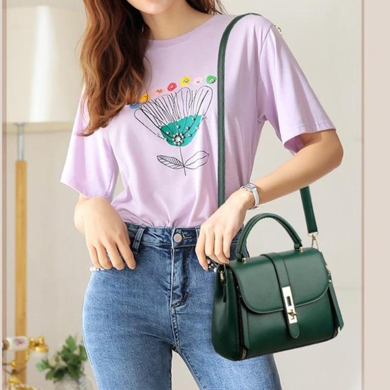 Borsa a tracolla moda vintage Borsa a tracolla portatile di mezza età in morbida pelle Borsa da donna