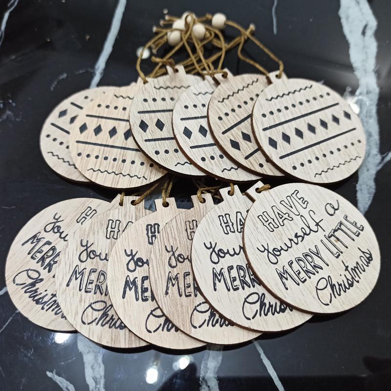 Handmade Wooden Snowflake Christmas Tree Ornaments - Small Tree Decoration Accessories