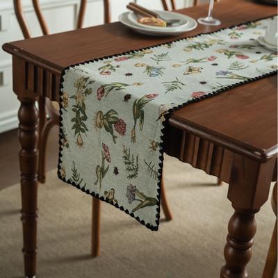Dining Table Cotton  Linen Table Runner with Tassels