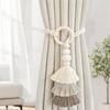 2pcs Curtain Tiebacks With Tassels Cotton Rope Holder Curtain Ties For Bedroom Living Room No Installation Needed