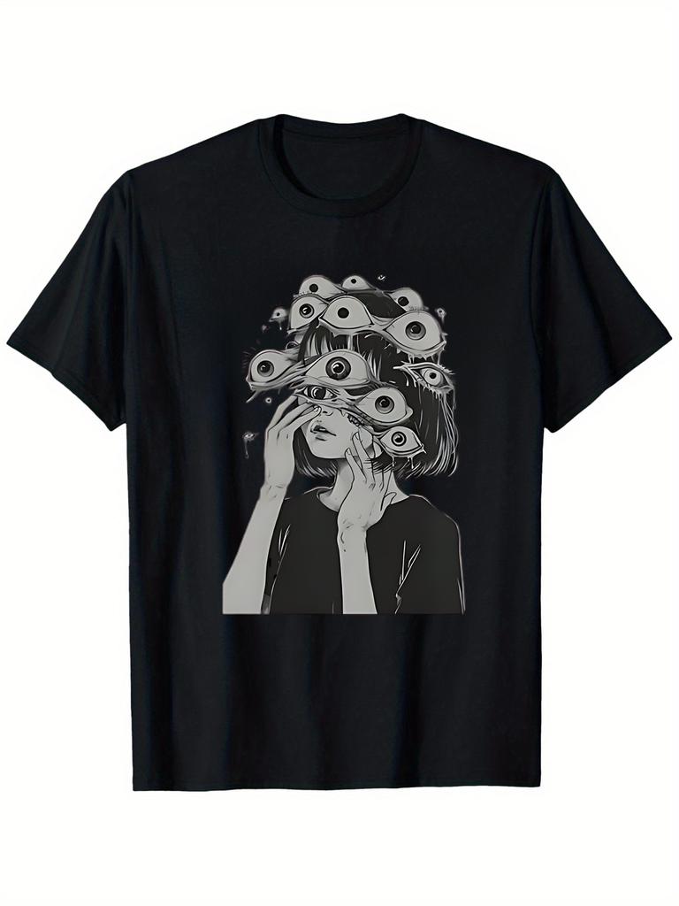 Unique Design Pattern T-shirt Men's Fashion Casual Wear Short Sleeves Loose and Comfortable T-shirt Daily Men's Clothing