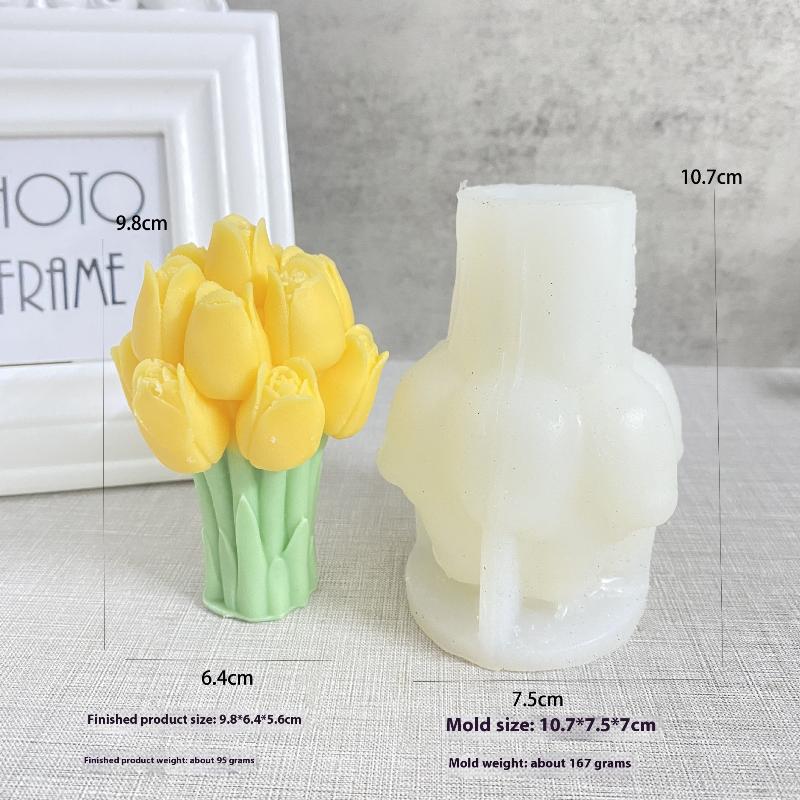 

Силиконовая форма «Букет тюльпанов» Сделай сам цветы Ароматические формы для свечей Принадлежности для изготовления свечей Подарок на День святого Валентина A1