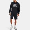 Under Armour Rival Letter Print Cotton Blend Hooded Training Sweatshirt Men Sweatshirt Black 1379766-001