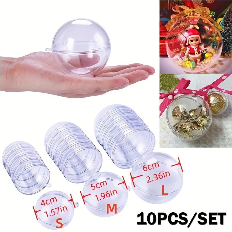 20pcs Christmas Tree Hanging Decorations Ball Clear Plastic Round Ball Fillable Ornaments Party Wedding Xmas Decor,Scene Decor