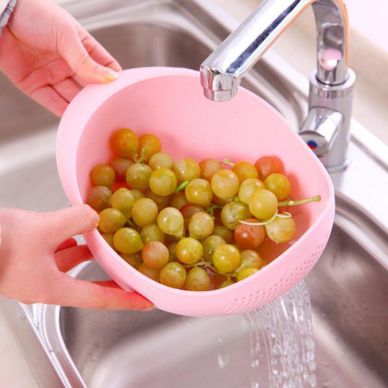 Colorful Kitchen Rice and Vegetable Washing Sieve Basket