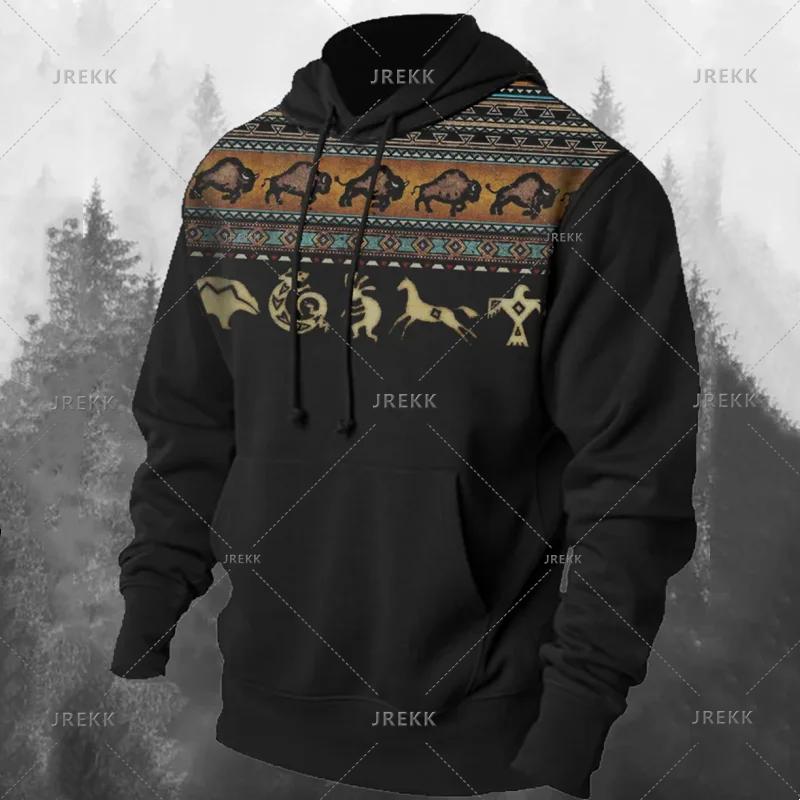 Модные мужские толстовки с капюшоном с принтом 3D-креста — фото 12