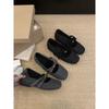 Xiaoxiangfeng Inner Height Increase Mary Jane Fluffy Shoes Women's Year Bow Velvet Thermal Cotton Single Shoes