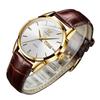 Men's Business Quartz Leather Watch Waterproof Luminous Calendar Wristwatch Suit Office Commuting Stylish
