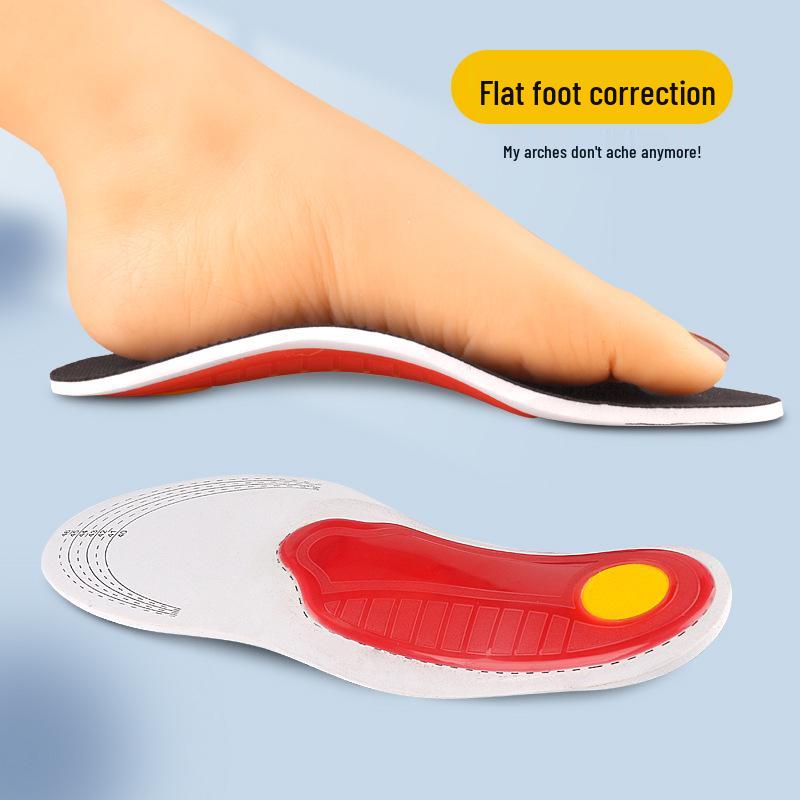 Unisex Orthopedic Shock-Absorbing Arch Support Insoles for Flat Feet - Black Mesh