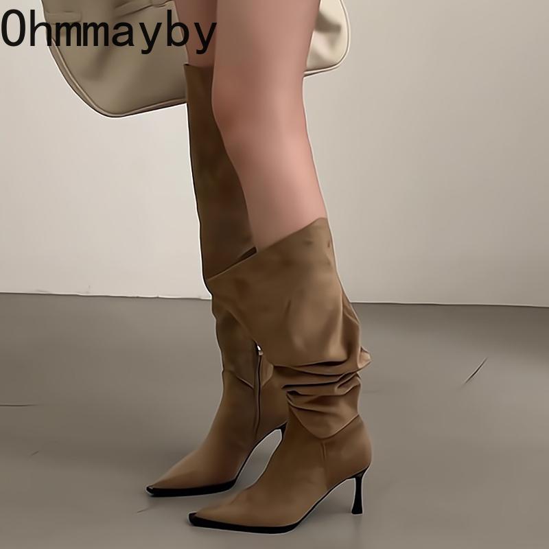 Winter Fashion Pointed Toe Women Thin High Heel Long Over The Knee Boots Street Style Party Stripper Female Shoes