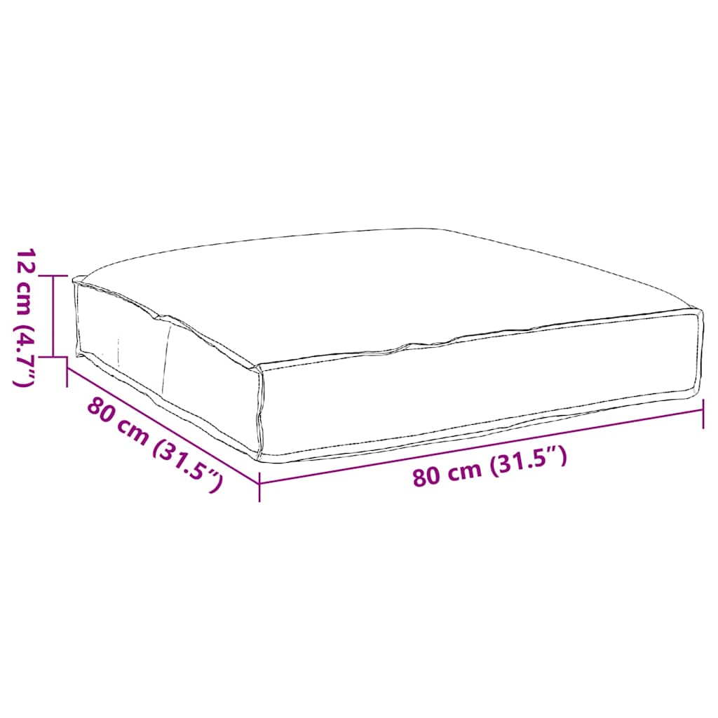 Cream Cushion 80 x 80 x 12 cm Oxford Fabric