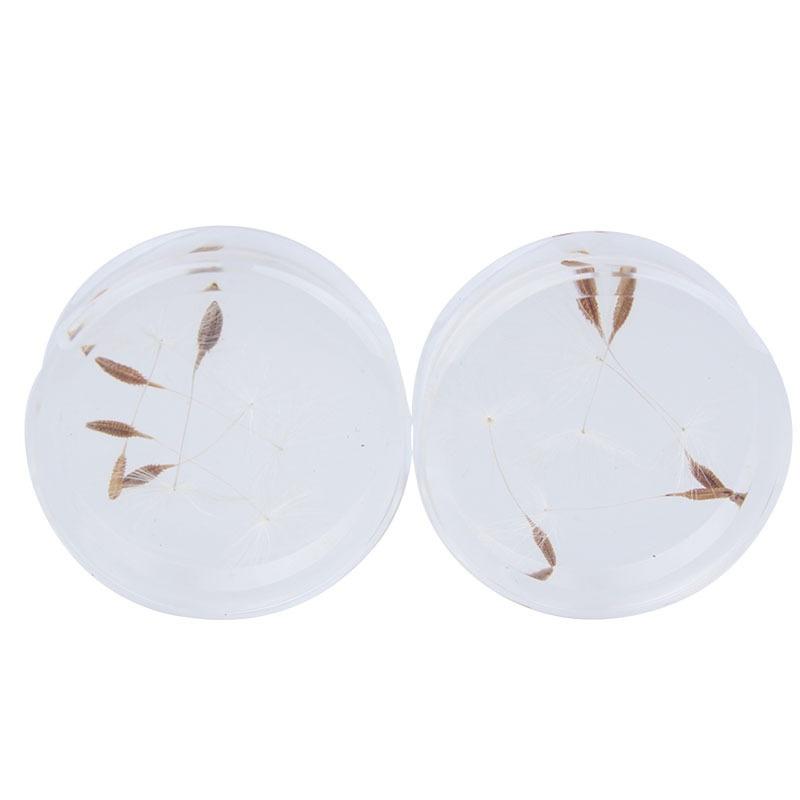 Dandelion Acrylic Ear Plug Gauge Expander Stretcher Flesh Tunnel Piercing Body Jewelry 10-25mm