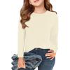 Boy And Girls Solid Color Long Sleeved T-shirt Round Neck Solid Color T-shirt