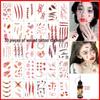 Halloween Makeup: Horror Scars, Fake Teeth, Little Tiger Teeth, and Blush Tattoo Stickers for Party Decoration