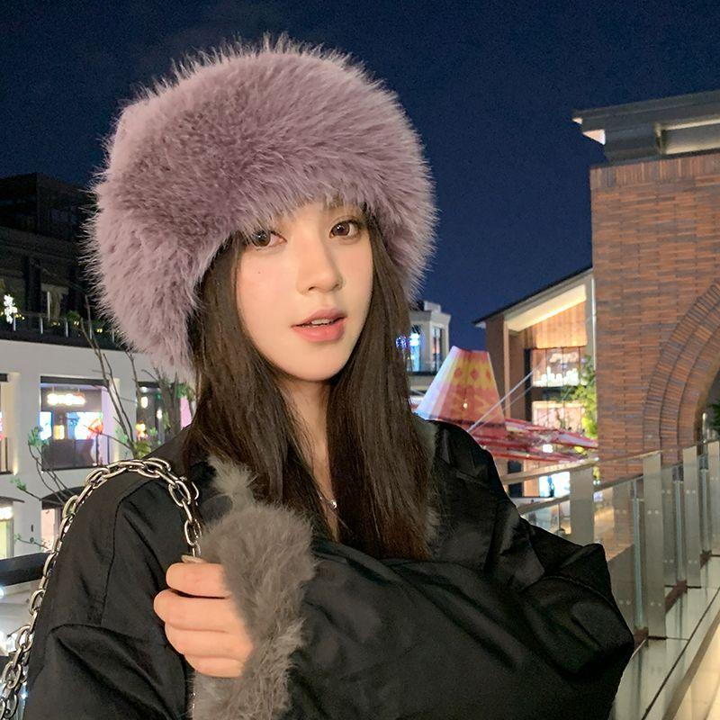 Fashionable and Adorable Cat Ear Hat Autumn Winter Versatile Knitted Hat Thickened Large Circumference Women's Plush Hat