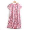 Plus size Estate Donna Camicia da notte Manica corta Simpatico cartone animato pigiameria dolce O Collo Camicie da notte Pigiama Pigiama da donna in cotone