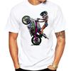 Fun Motorcycle Cafe Racer From Behind Riding T Shirt Summer Men Short Sleeve Sport Classic T-Shirt Hip Hop Boy Casual White Tees