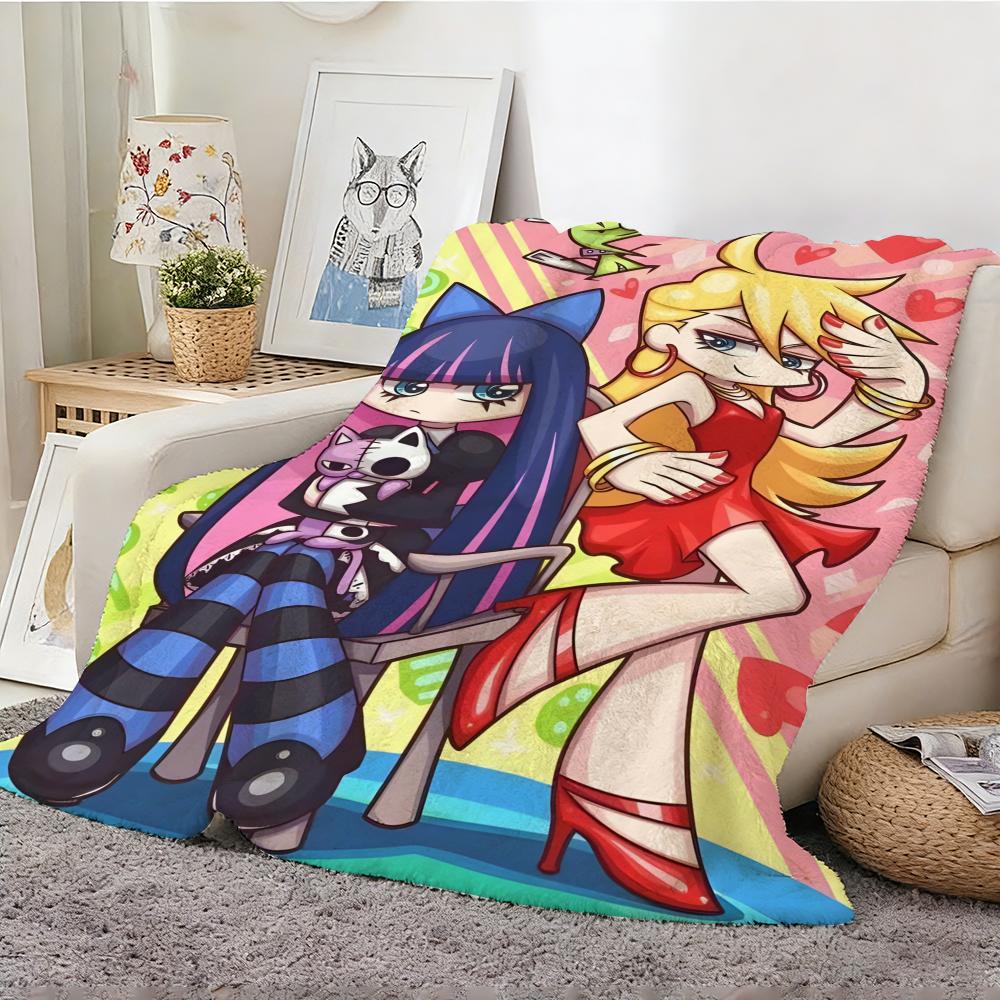 Panty And Stocking Throw Lightweight 240G Flannel Blanket Soft Skin-Friendly For Summer Cooling