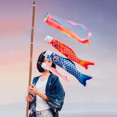 40-95Cm Japanese Carp Flag Windsock Streamer Traditional Hanging Fish Flag Kite Wind Socks Home Garden Festival Carp Decoration