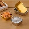 textureRectangular Stainless Steel Serving Plate with Handles Sturdy Snack Dish for Food Presentation BBQ and Casual Dining