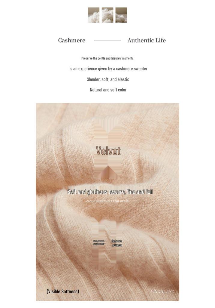 2025 A/W Women's Cashmere Turtleneck Sweater - Buttoned Striped Knit Outerwear