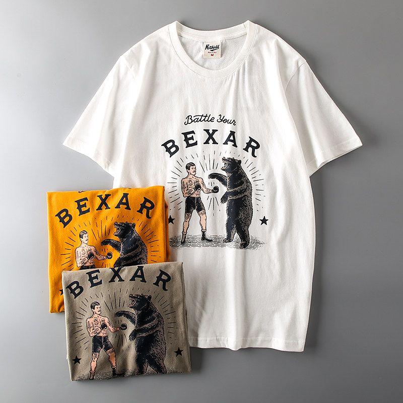 Export Tail Single Men's Cut Label Cattle Goods Fashion Fashion Brand T-shirt Short Sleeve Hong Kong Style Export American Street Retro T-shirt