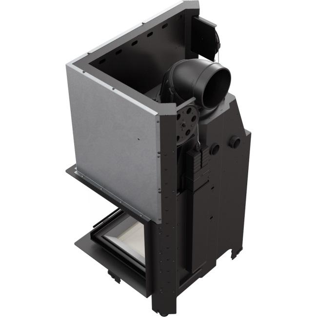 Steel fireplace KRATKI MBZ right 13 kW Ø 200 Lift-up self closing door