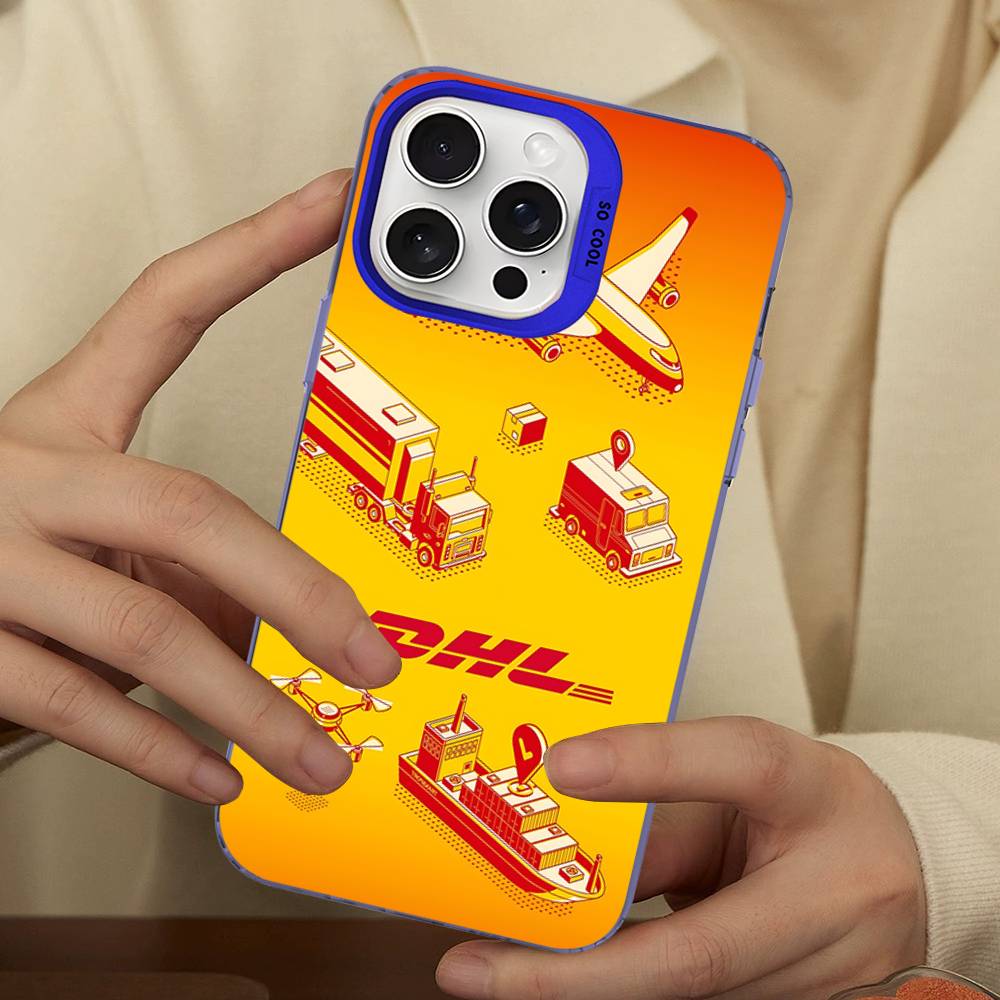 

Fashion Brand D-DHL Logo For IPhone 13 14 15 16 17 Pro Max 11 12 Plus 17 Air Phone Case Color Matte Cover iPhone 14 pro
