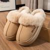 Cotton Slippers with Thick Soles for Women's Winter Home Use, Spring and Autumn Indoor Anti Slip Warm Home Shoes