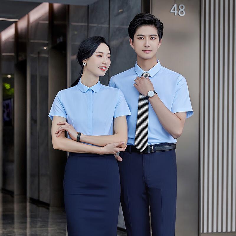 Teloman Women s Wrinkle-Resistant Non-Iron Short Sleeve Professional Shirt L