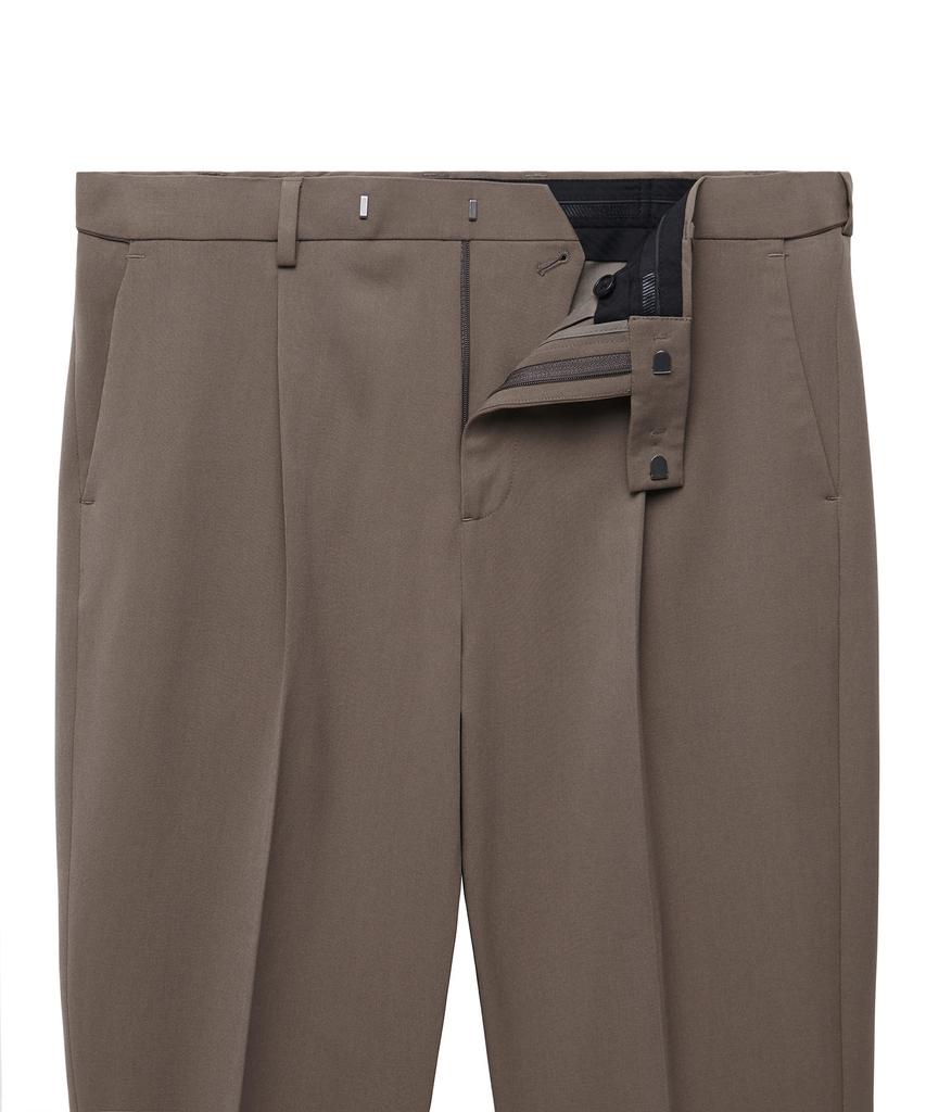 Musinsa Standard Loose Tapered Hidden Banding Crop Slacks [Light Brown]