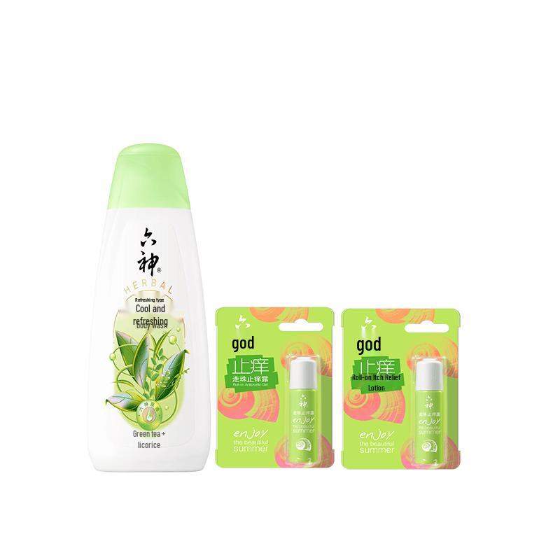 Liushen Summer Essential Cooling Shower Gel  Anti-itch Roll-on Set