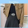 Classic Retro Women's Belt In Black And Camel Colors For Trendy Everyday Wear