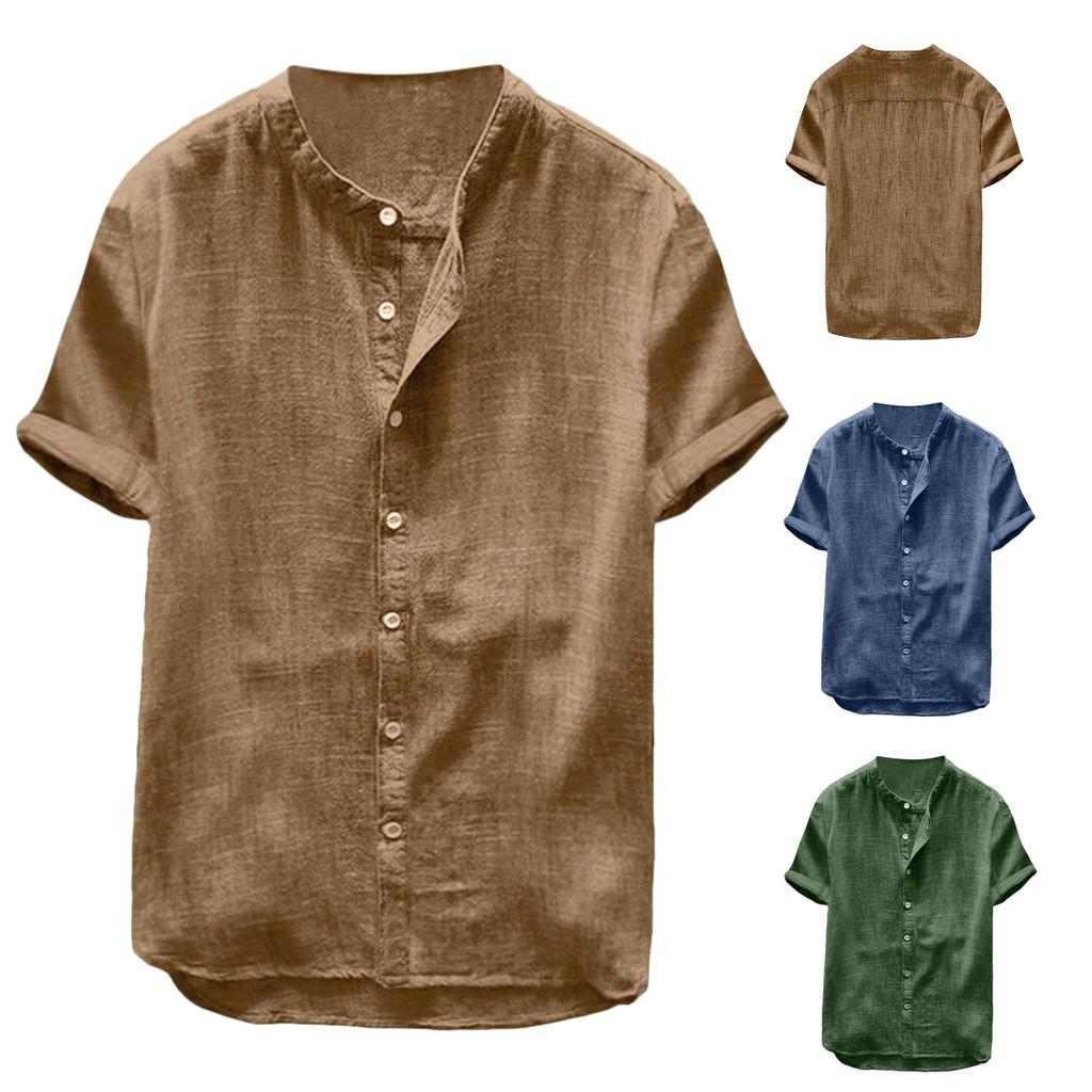 Men Casual Loose Short-sleeved Fashion Summer Breathable Quick-drying Shirt