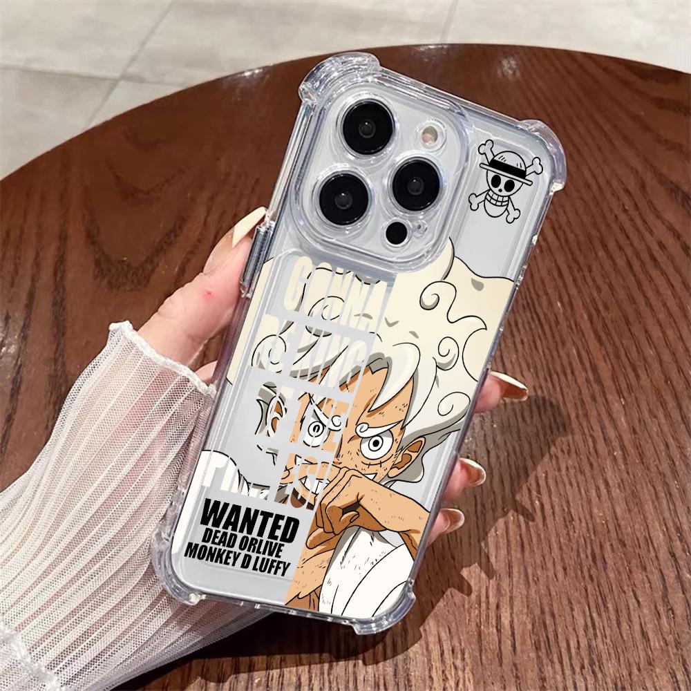 

Anime ONE P-PIECE phone case For iPhone 17 16 15 14 13 12 11 Max Pro Mini Plus Anti Fall Transparent Cover iPhone 16E