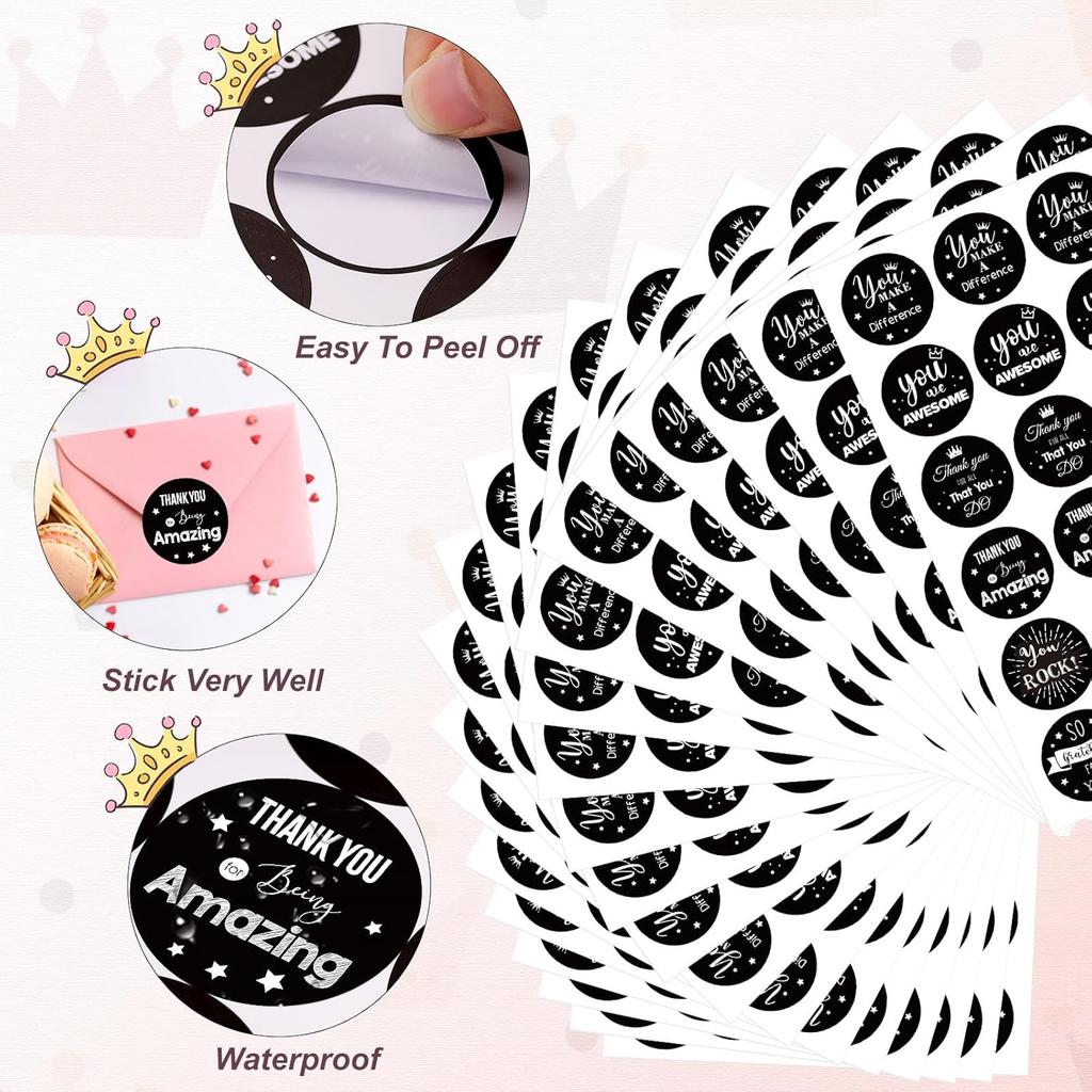 Anwyll Appreciation Thank You Stickers - 480Pcs 1.5Inch Kudos Thank You for All You Do Stickers Retro You are Awesome Sticker so Grateful for You