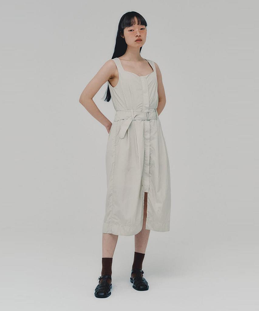 Awi Nylon Belted Dress_Light Gray