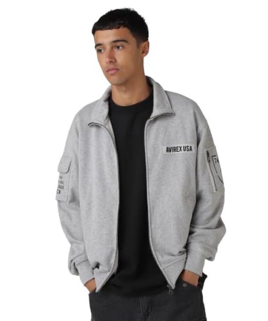 

Avirex Fatigue Stand Collar Size Size Oxford Zip-Up Sweatshirt, Men s, M, 382, 783-4930001